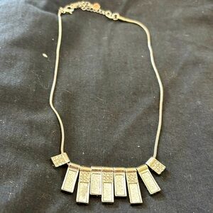 Loft banner silver-toned necklace with faux diamonds and diamond dust design